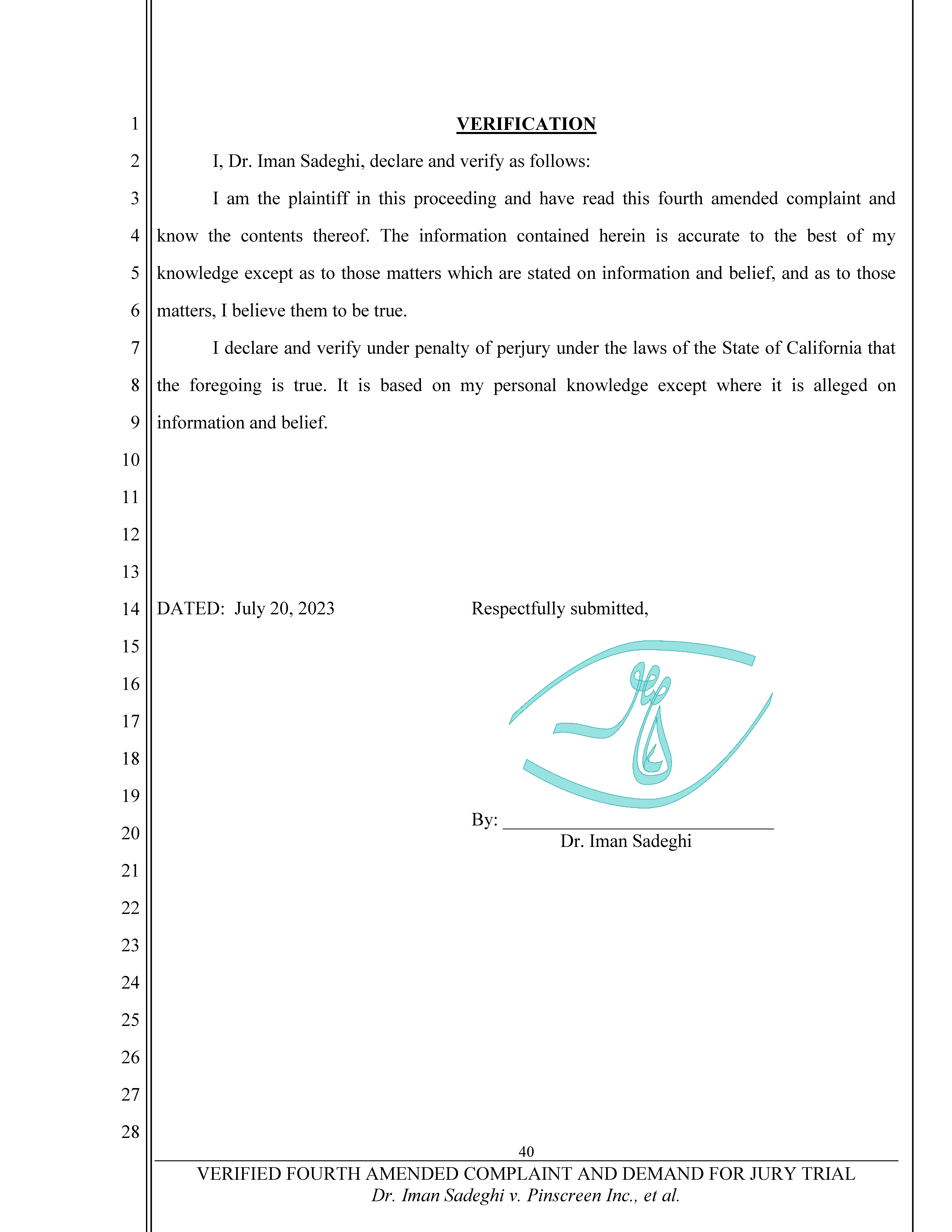 Fourth Amended Complaint (4AC) Page 41