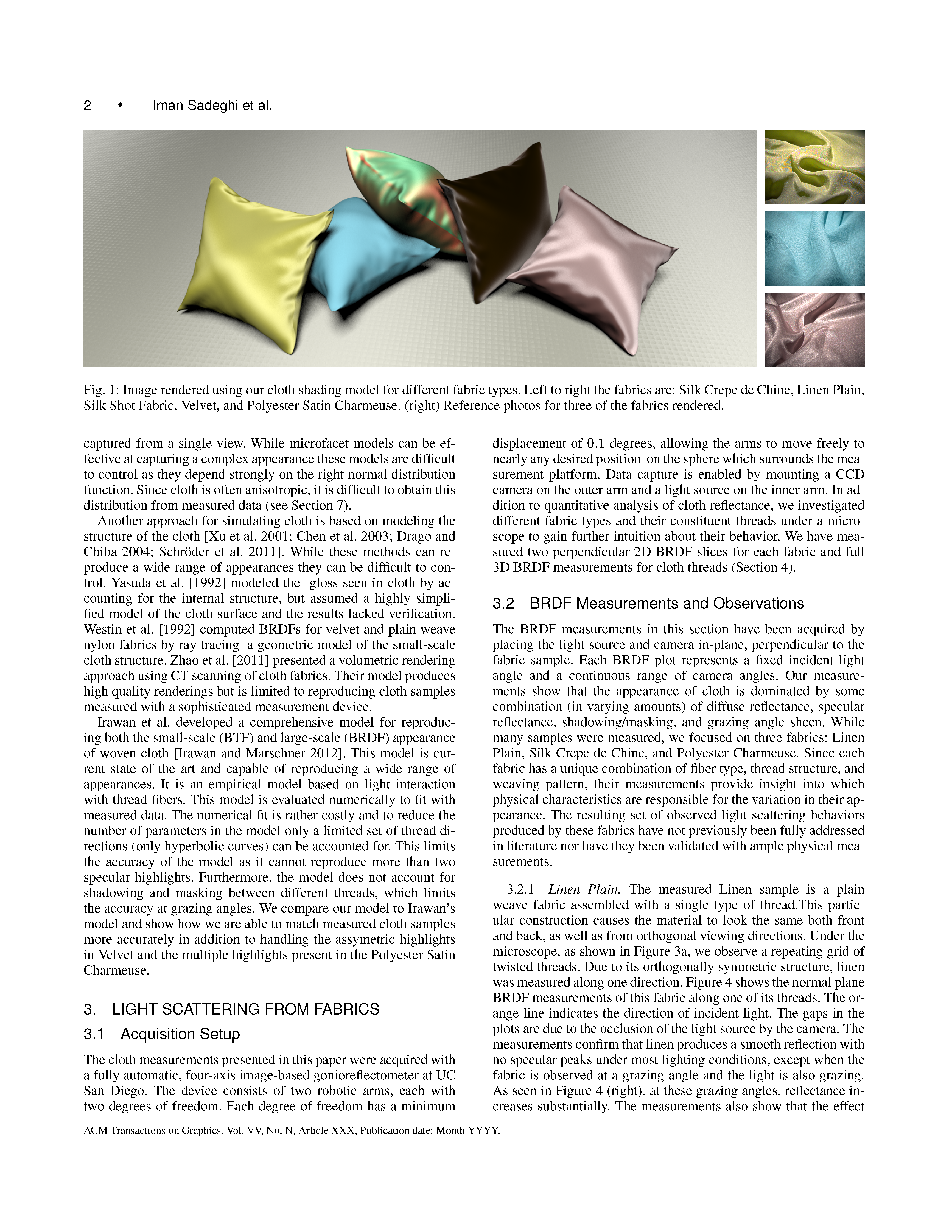 A Practical Microcylinder Appearance Model for Cloth Rendering Page 2