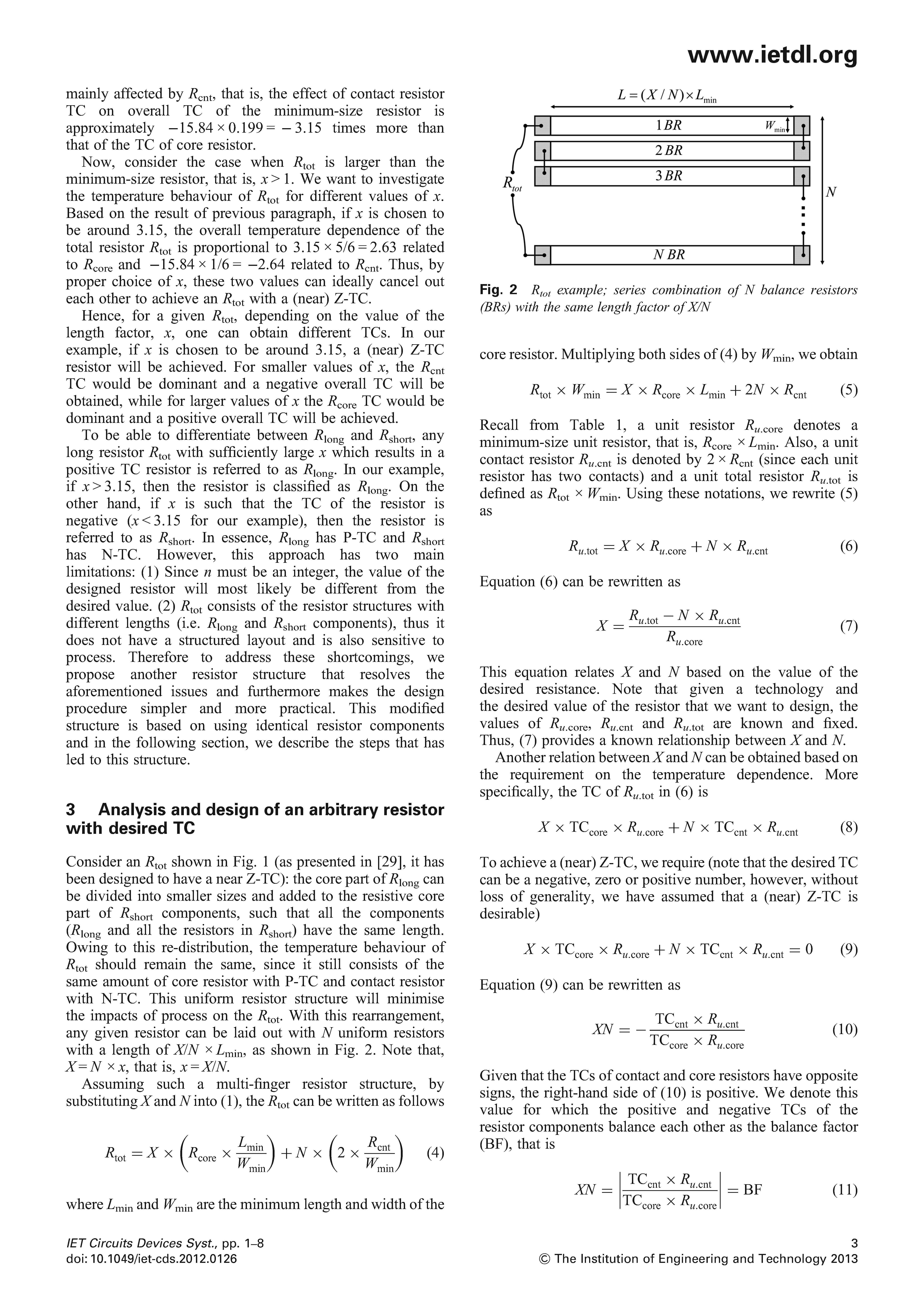 Analysis and Design of Monolithic Resistors with a Desired Temperature Coefficient Using Contacts Page 3