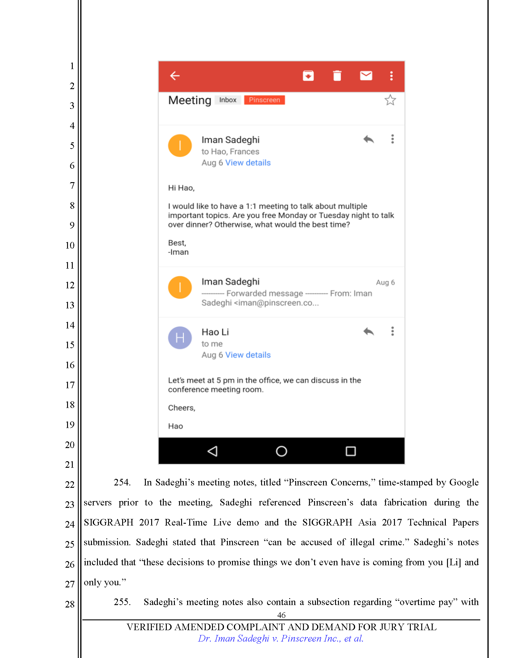 First Amended Complaint (FAC) Page 46