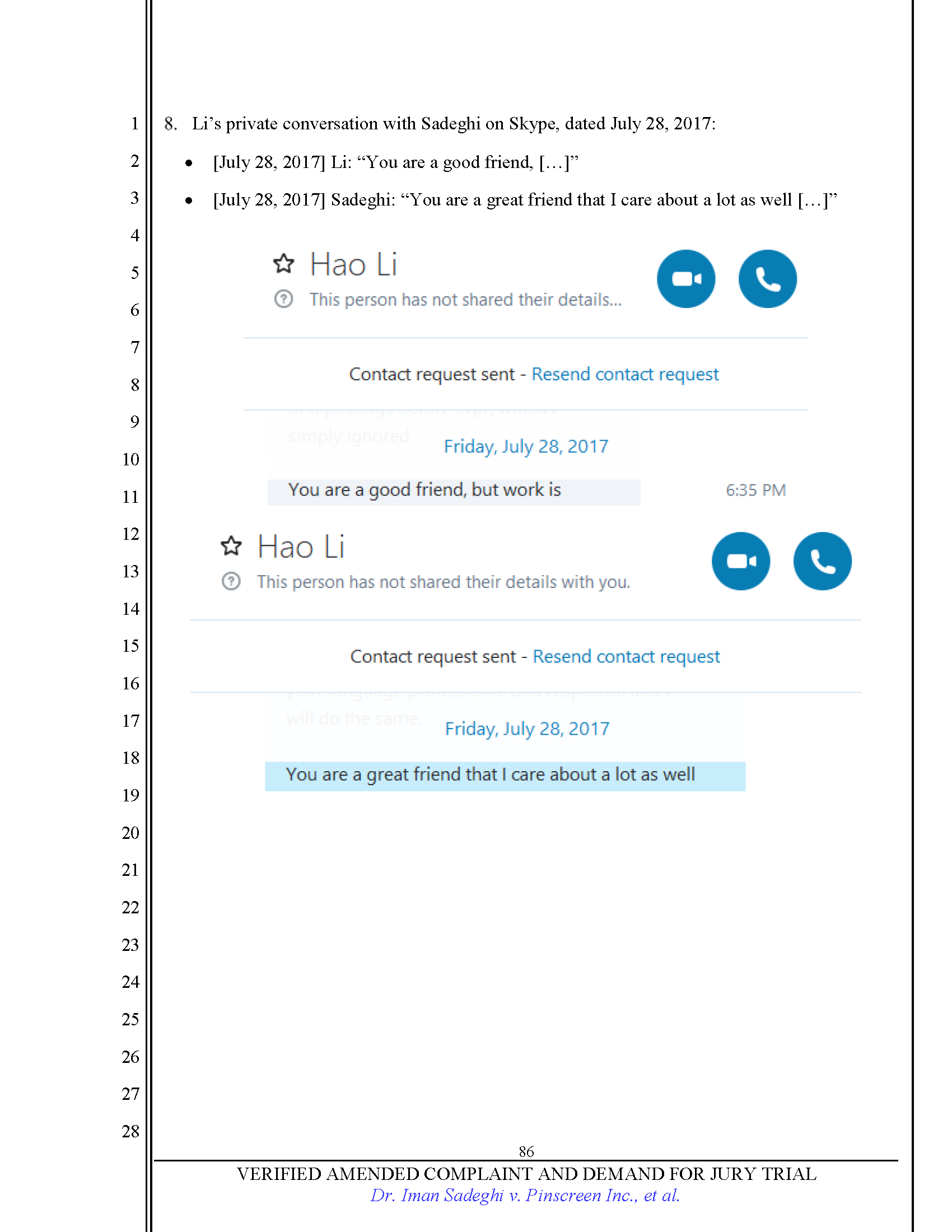 First Amended Complaint (FAC) Page 86