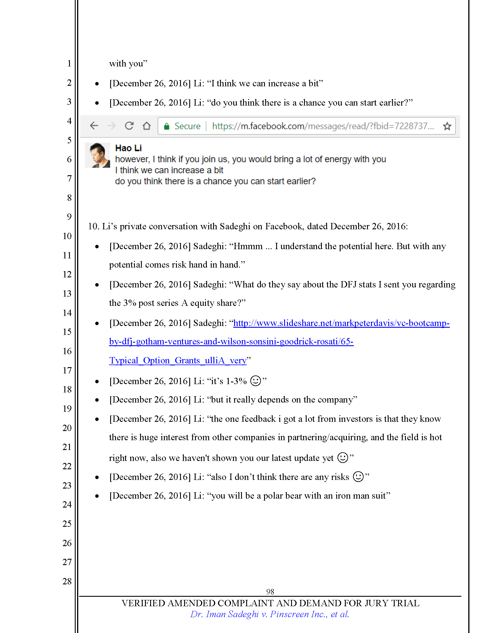 First Amended Complaint (FAC) Page 98