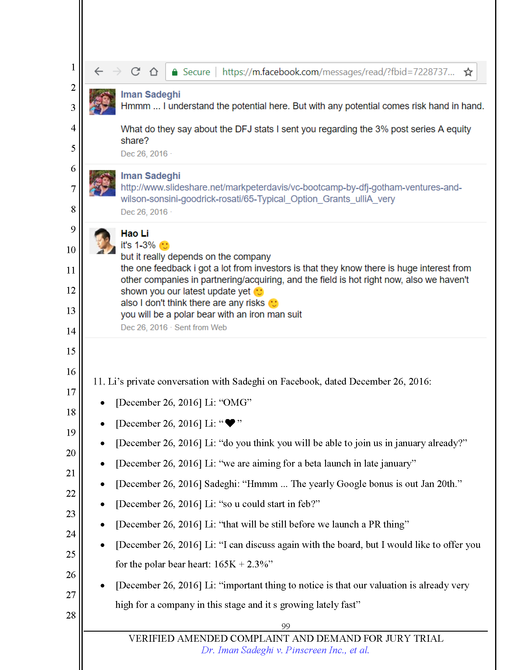 First Amended Complaint (FAC) Page 99