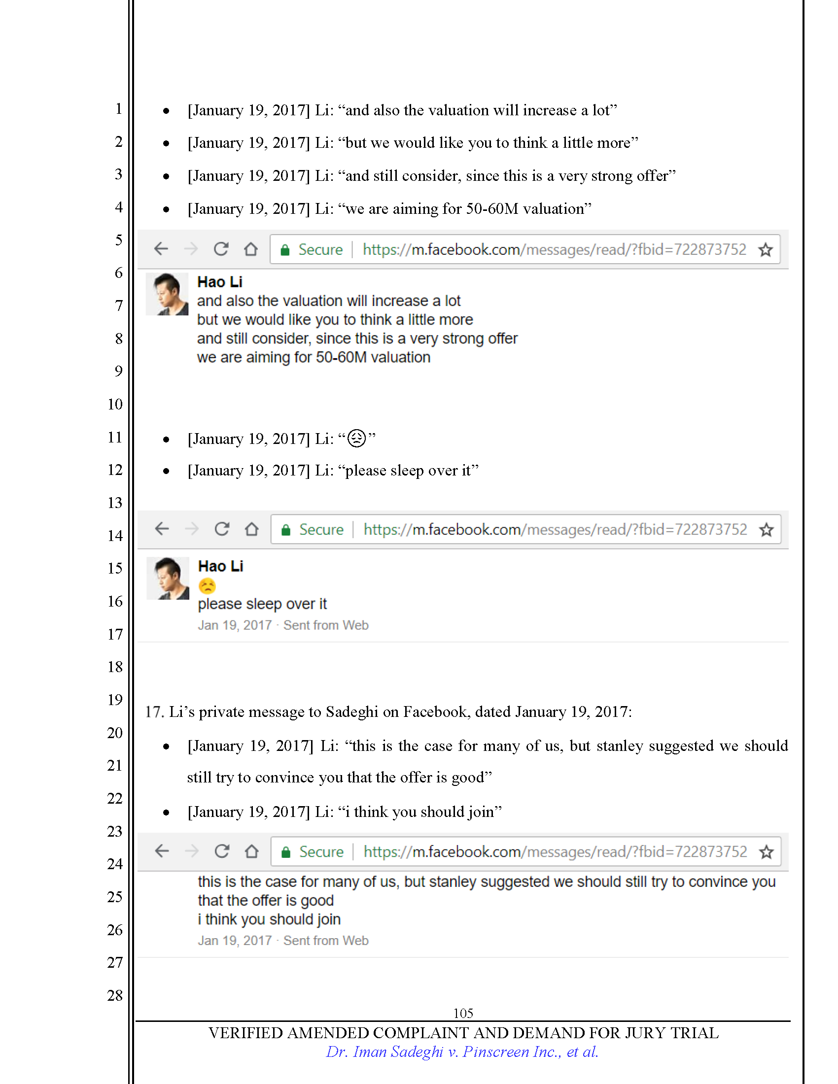 First Amended Complaint (FAC) Page 105