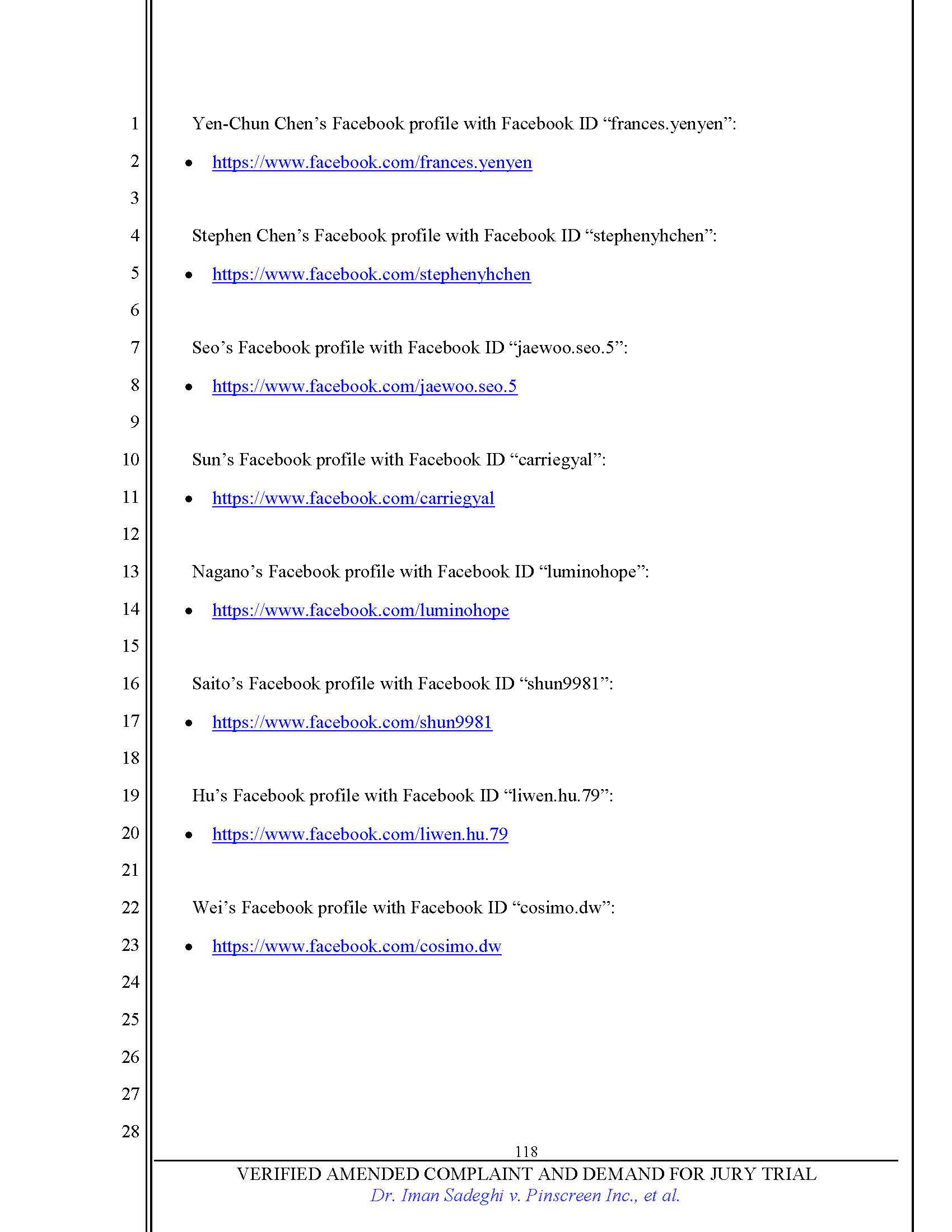 First Amended Complaint (FAC) Page 118