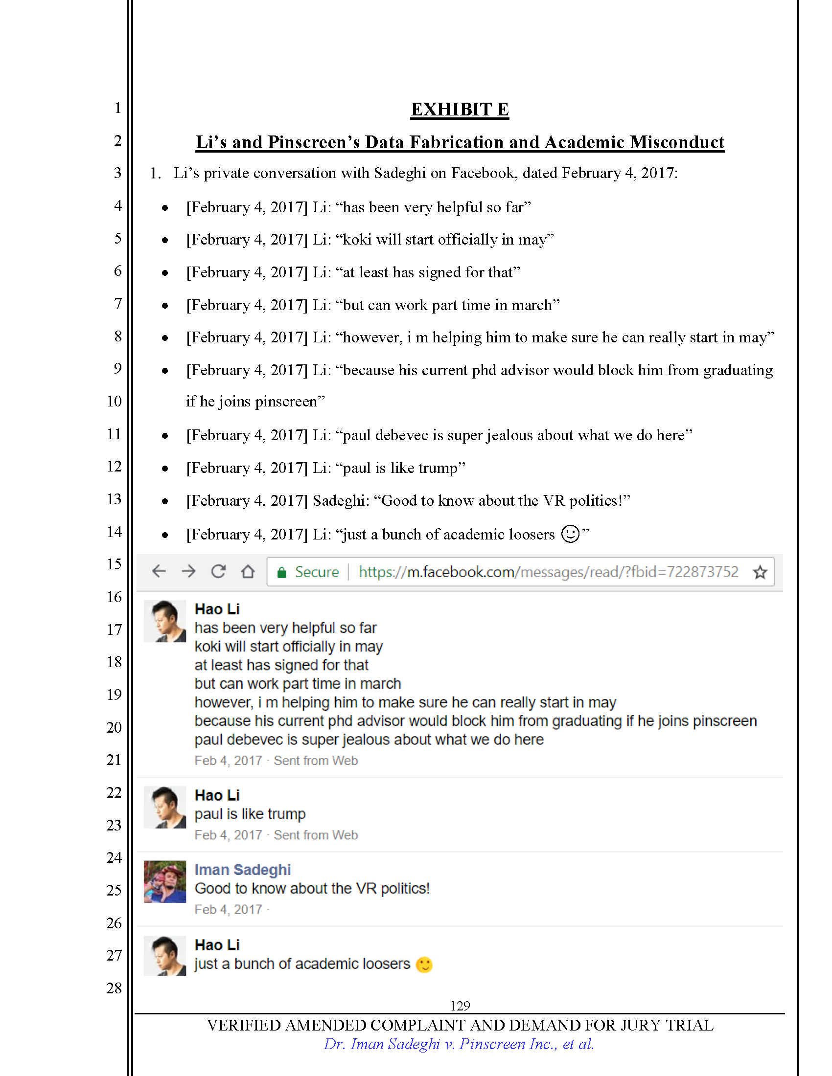 First Amended Complaint (FAC) Page 129