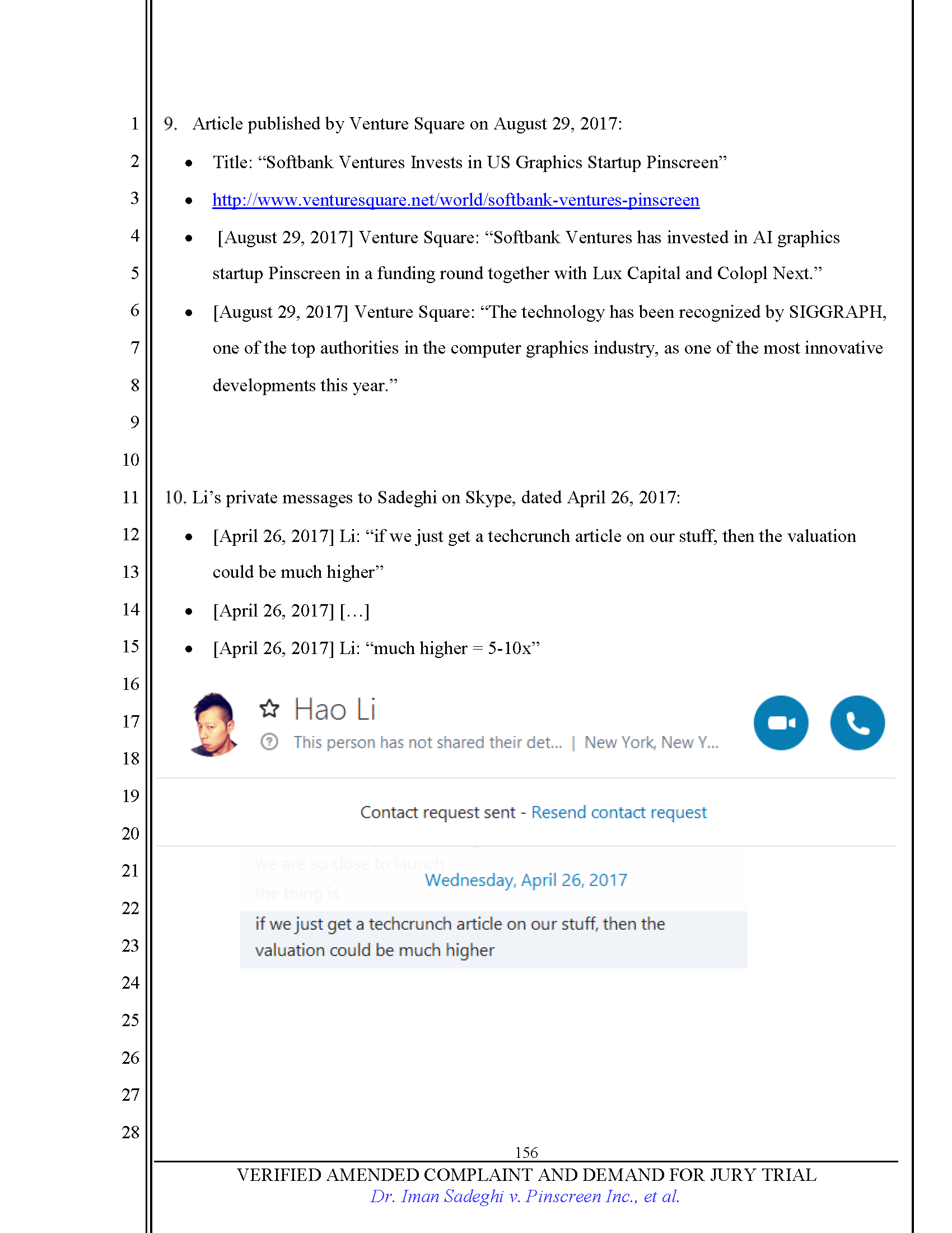 First Amended Complaint (FAC) Page 156