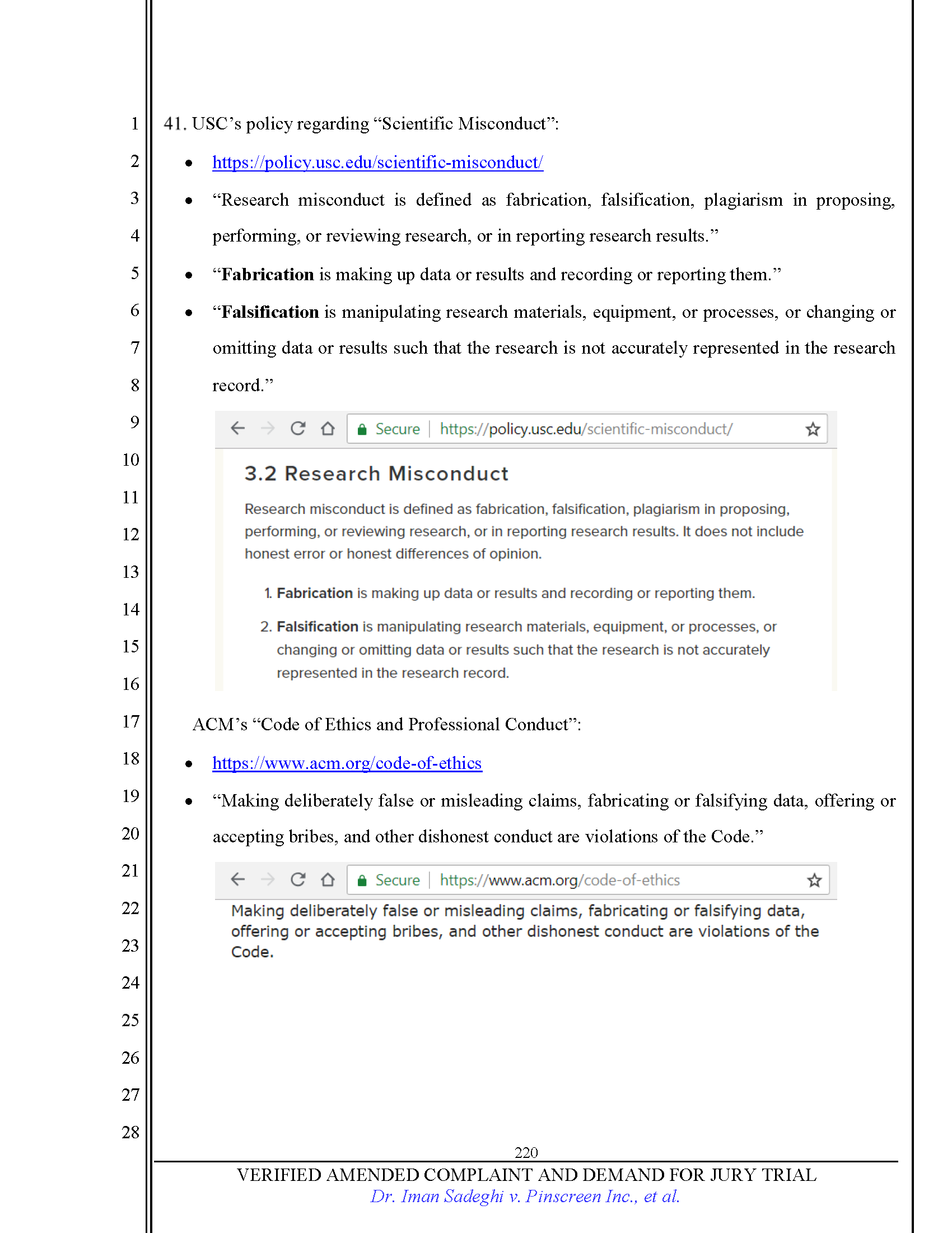 First Amended Complaint (FAC) Page 220