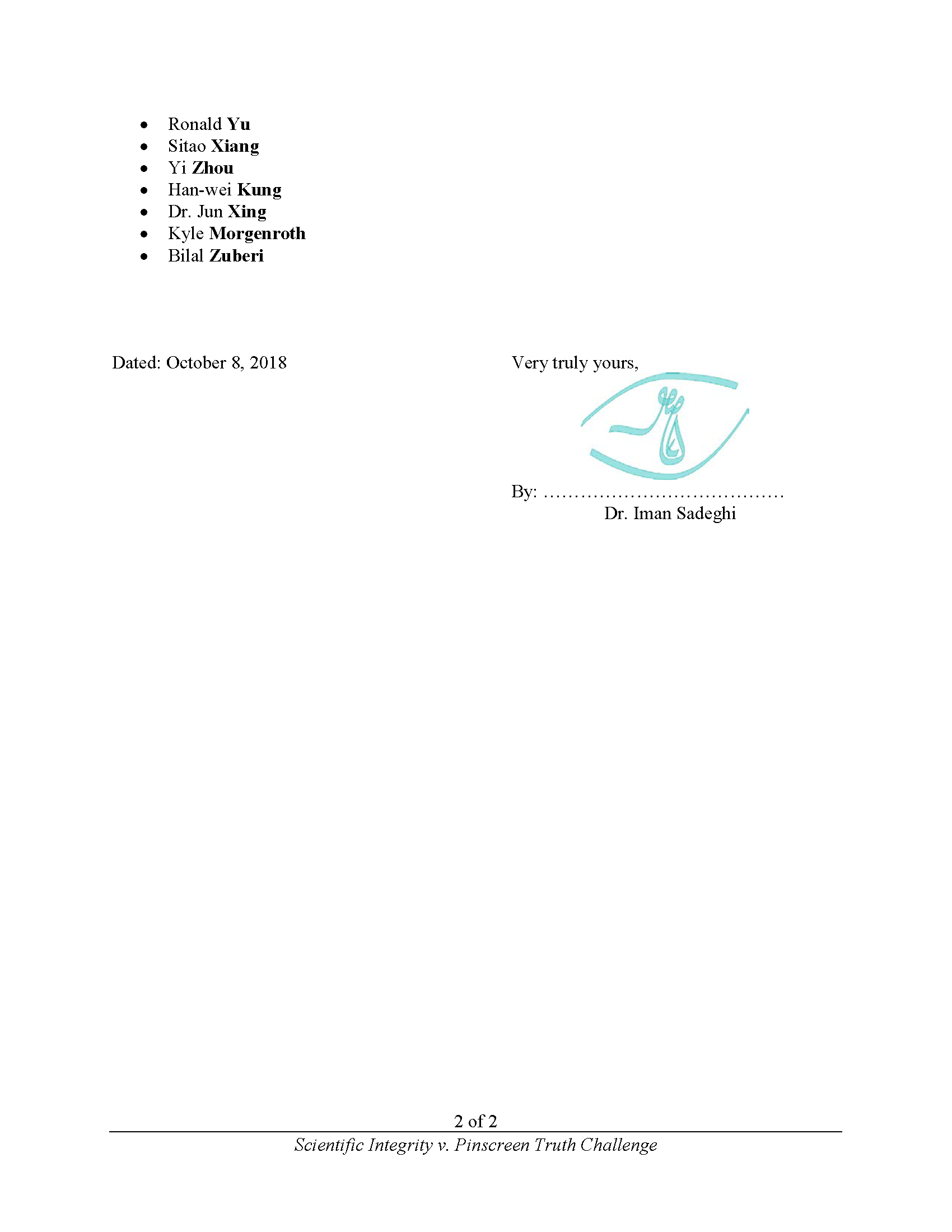 Scientific Integrity v. Pinscreen Page 2